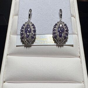 Elegant Silver and Purple Earrings